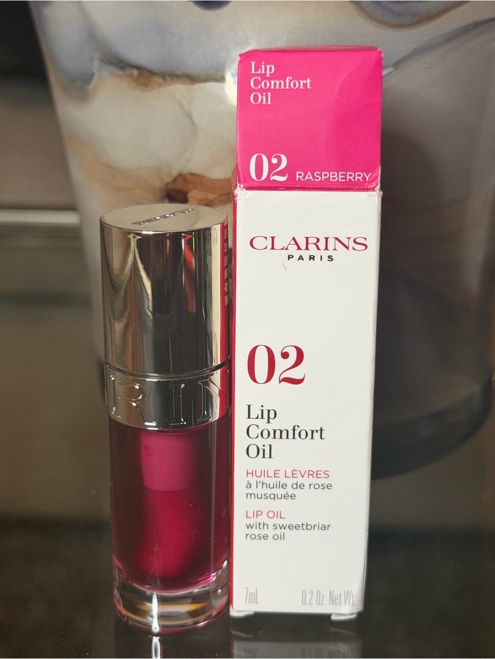 Clarins Lip Comfort Oil 02 Raspberry - Vibrant Raspberry Pink Gloss